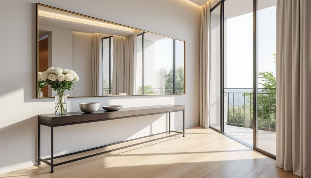 découvrez des astuces ingénieuses avec des miroirs pour optimiser l'espace et agrandir visuellement votre entrée, alliant style et fonctionnalité.