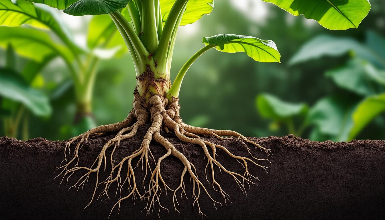 Racine bananier : tout comprendre pour bien planter et entretenir son bananier 2 découvrez comment planter et entretenir votre bananier grùce à notre guide complet sur la racine du bananier. apprenez les meilleures techniques pour assurer sa croissance et sa santé.