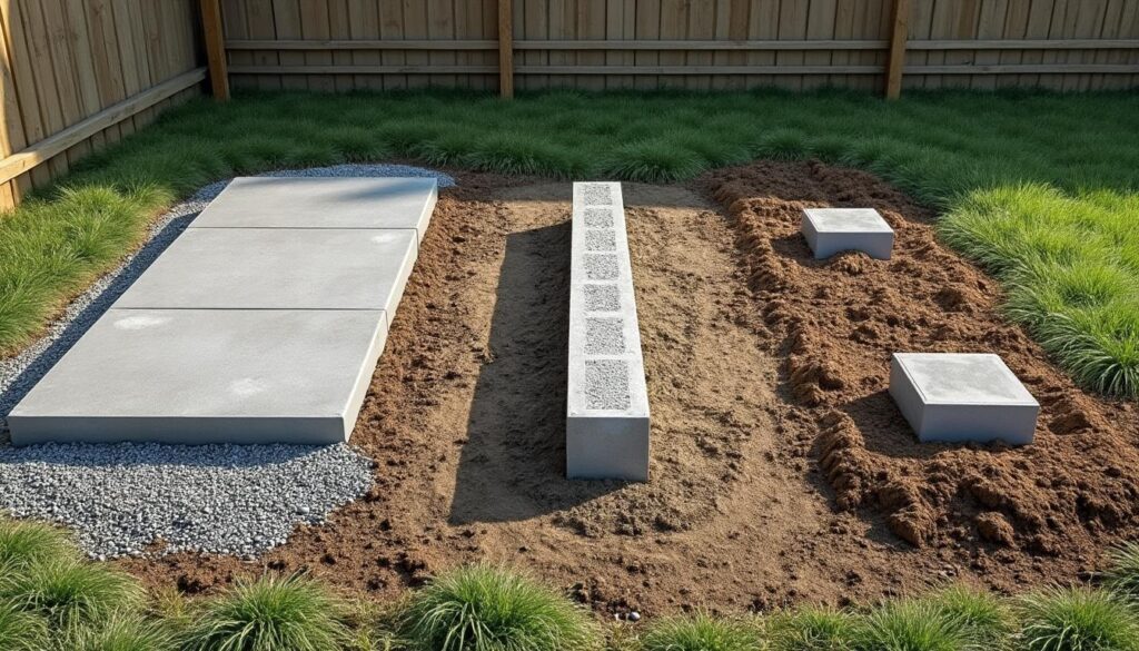 découvrez comment choisir la base idéale pour votre abri de jardin en métal : dalles, longrines ou plots, adaptés à votre type de terrain pour une installation durable et sûre.