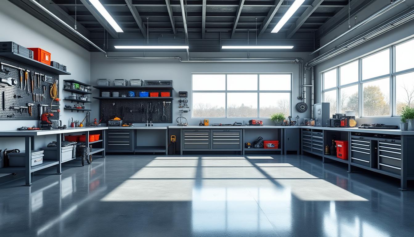 Transformer votre garage en atelier : Guide complet d’aménagement et sélection d’outils indispensables 2 découvrez comment transformer votre garage en un atelier fonctionnel grâce à notre guide complet d’aménagement et une sélection des outils indispensables pour vos projets.