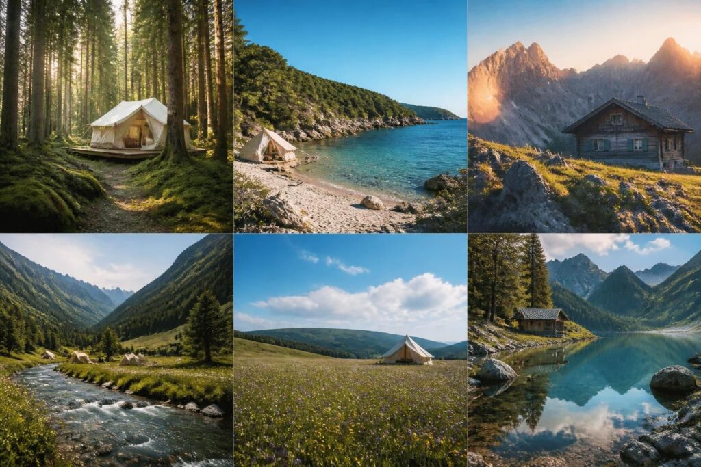 explorez 6 campings européens uniques pour des vacances authentiques et hors des sentiers battus, idéales pour les amateurs de nature et d'aventure.