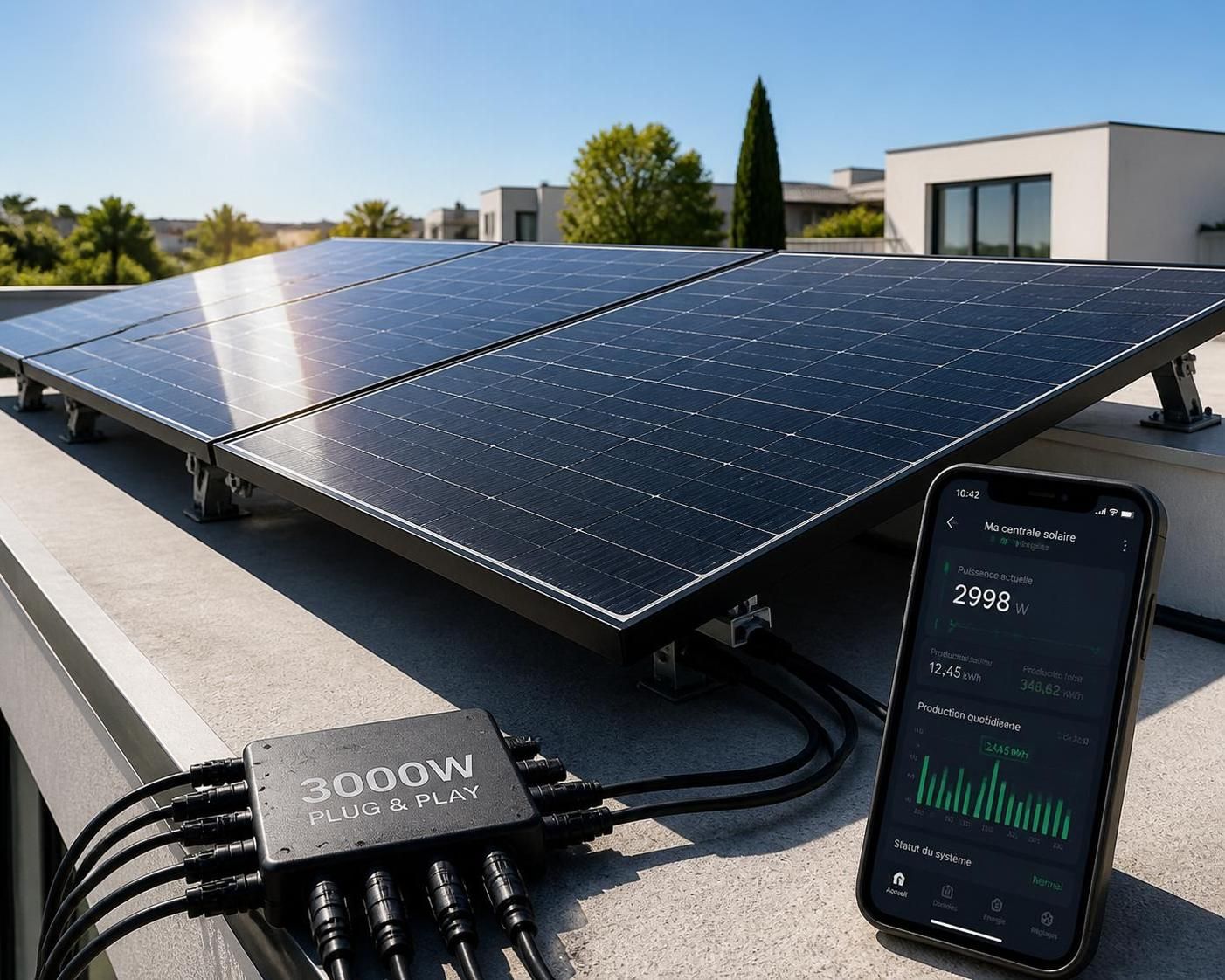 découvrez le panneau solaire plug and play 3000w, une solution énergétique révolutionnaire qui s'installe facilement sans besoin d'installateur. profitez d'une énergie propre et autonome en un rien de temps !
