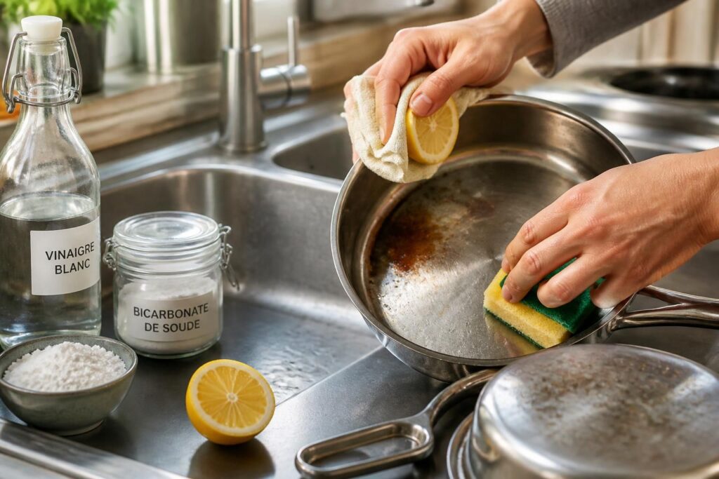 découvrez des astuces efficaces et naturelles pour nettoyer l'inox taché sans l'endommager, et redonnez-lui son éclat comme neuf facilement.