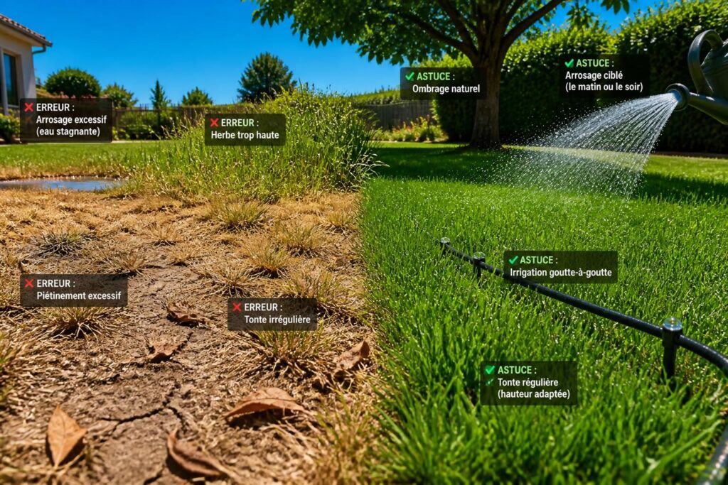 découvrez comment sauver votre pelouse jaunit en pleine canicule grâce à des astuces efficaces et apprenez les erreurs à éviter pour un gazon toujours vert et en bonne santé.