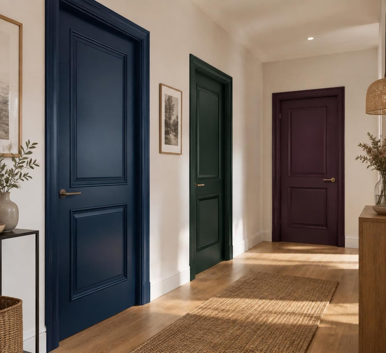bleu nuit, vert forêt ou aubergine : découvrez comment des couleurs profondes donnent du caractère à vos portes et transforment votre intérieur.