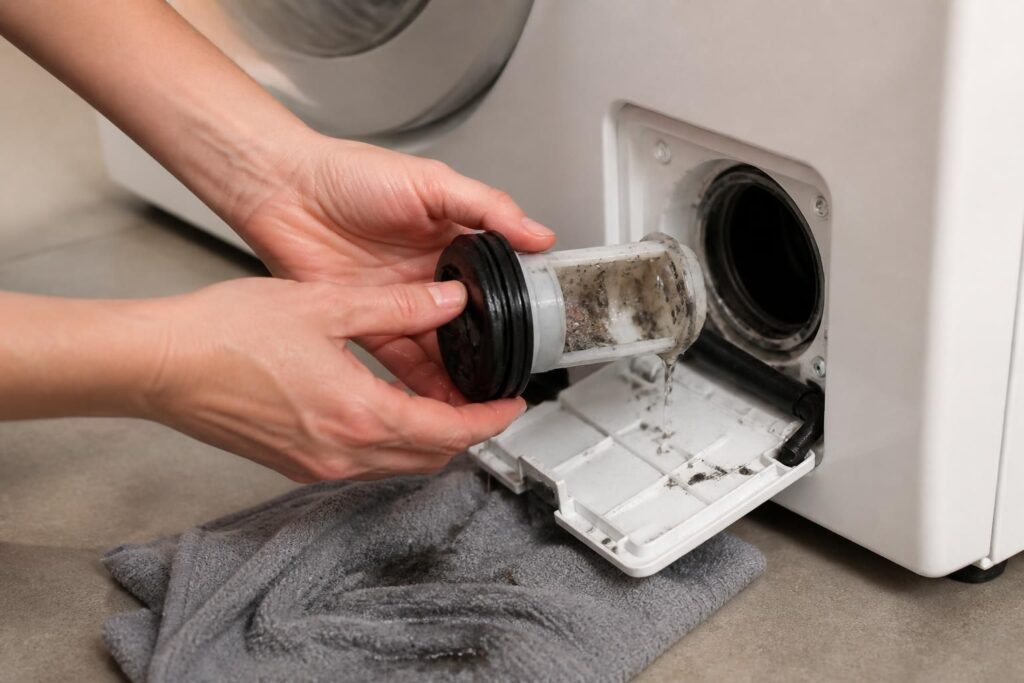 apprenez à localiser, nettoyer et entretenir le filtre de votre machine à laver pour éviter les pannes et prolonger la durée de vie de votre appareil.