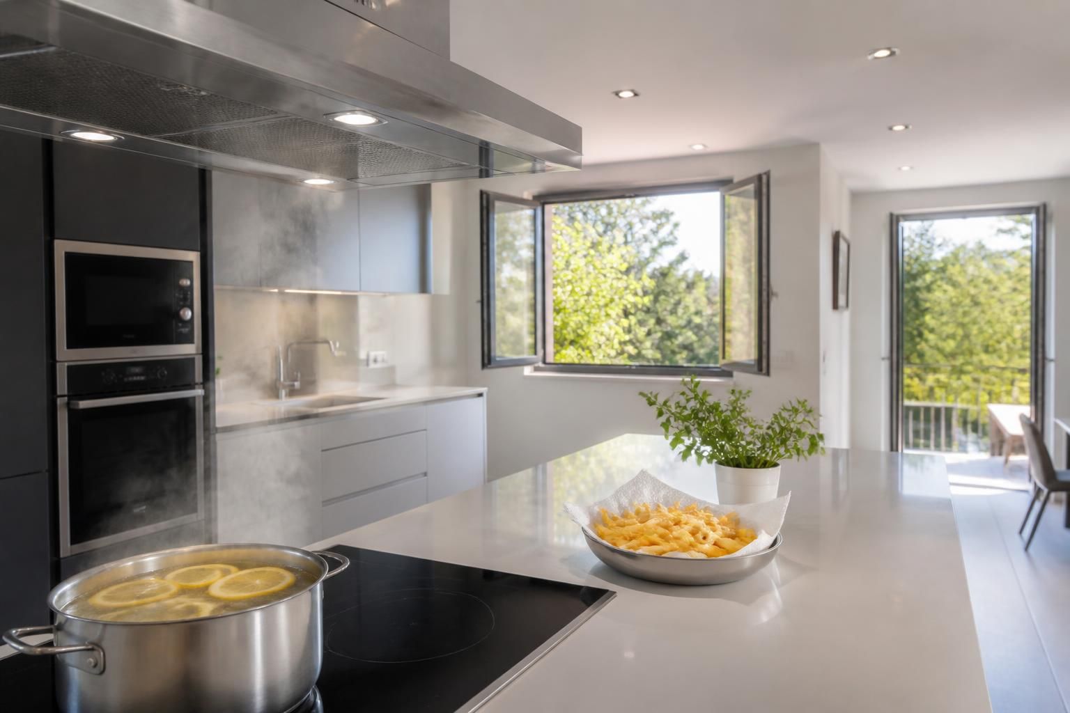 découvrez 8 astuces efficaces pour éliminer rapidement les mauvaises odeurs de friture dans votre cuisine et retrouver un air frais et agréable.